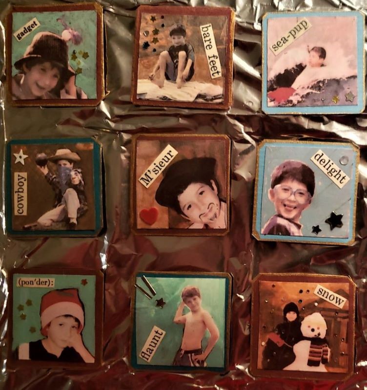 A selection of handmade photo magnets